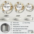 thumbnail image 4 of Designart "Bohemian Energy Gold and Silver Impressions" Boho Feather Round Mirror Wall Decor Bohemian - Large Gold Round Bathroom Mirror - Round Mirror - 36" x 36", 4 of 6