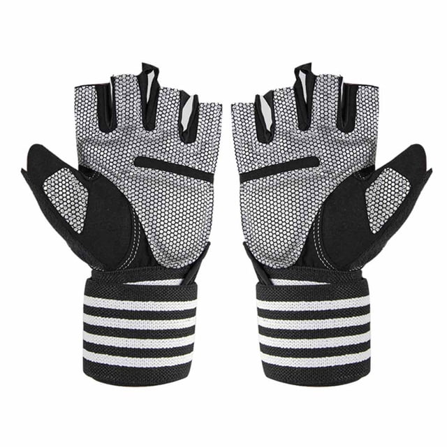 Guantes de levantamiento de pesas para gimnasio y ejercicio, soporte para muñeca, guantes de levantamiento de pesas, protección de palma