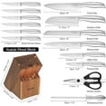 thumbnail image 2 of 15-Piece Kitchen Knife Set with Acacia Block, High Carbon Stainless Steel Ultra  Chef Knives for Home Cooking, 2 of 8