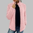 thumbnail image 2 of Hfyihgf Women's Lightweight Full Zip Soft Fleece Jacket Long Sleeve Stand Collar Outwear Outdoor Recreation Fluffy Coat with Pockets(Pink,XL), 2 of 6