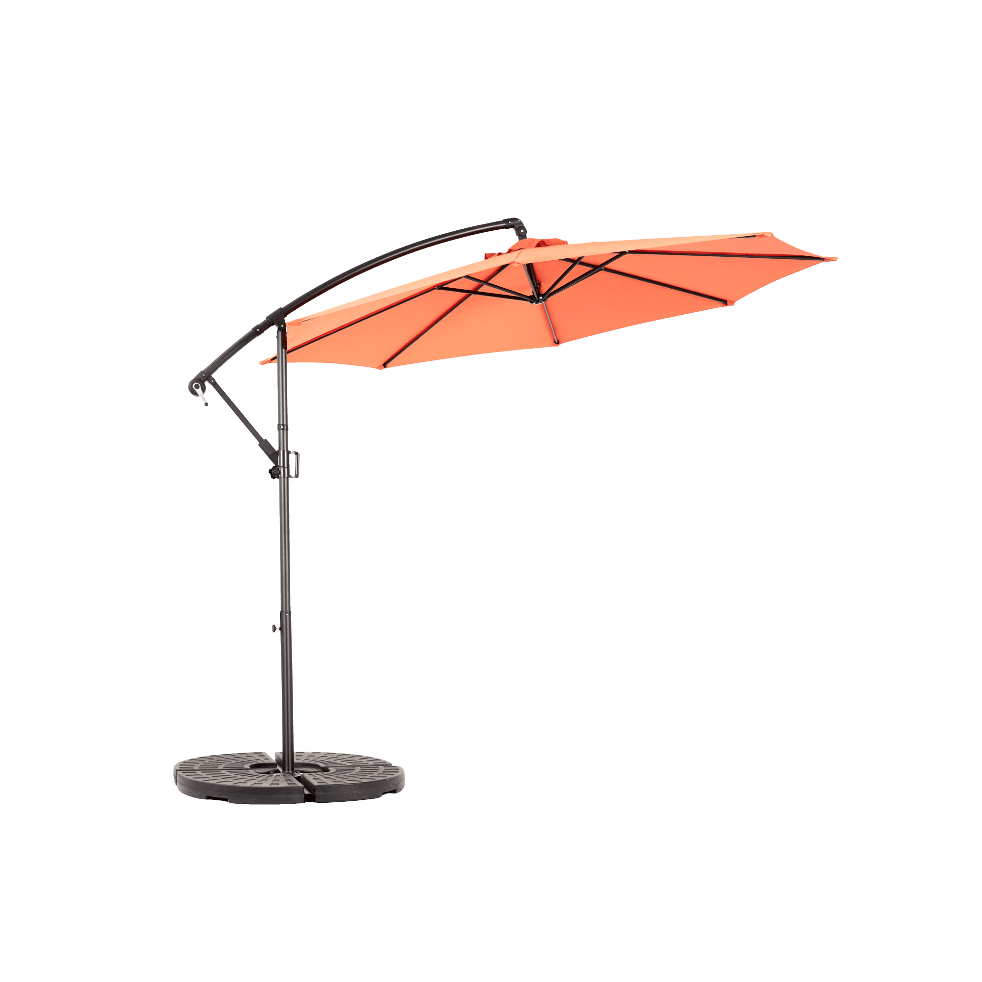 Leumius 10ft Outdoor Patio Umbrella,Outdoor Offset Cantilever Umbrella with 8 Sturdy Ribs and Easy Tilt Adjustment,Patio Market Umbrella for Pool Deck Porch Backyard Garden,Orange(No Base)