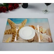 GCKG Sea and Seashell Placemats 12x18 inches Set of 2
