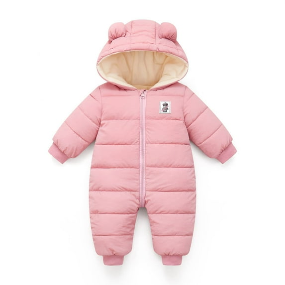 JiAmy Newborn Infant Warm Hooded Thick Down Jumpsuit Romper Baby Snowsuit Rompers Jacket Overcoat Snow Wear for 0-12 Months Boys Girls