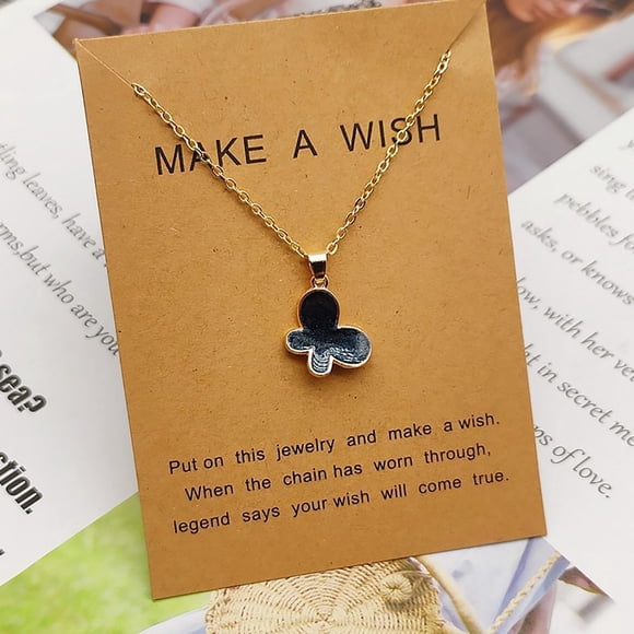Collar para mujer, joyería para mujer, collar de mariposa para mujer, collar de mariposa con tarjeta de papel, collar con colgante pequeño de regalo, joyería para mujer