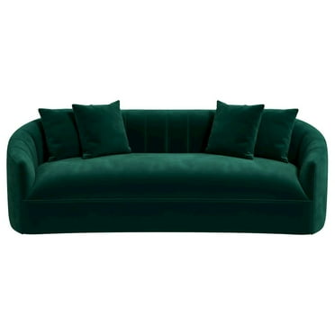 Ashcroft Furniture Kante  Green Velvet Sofa
