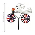 thumbnail image 3 of Halloween Ghost Riding Bicycle Metal Garden Stakes,Fixed Wheel Pumpkin Windmill Ornament for Garden Patio Lawn Autumn Holiday Outdoor Decor, 3 of 6