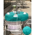thumbnail image 4 of Outdoor Tablecloth Irregular Geometric Round Patio Tablecloths 60 Inch, Waterproof Table Cloths with Umbrella Hole and Zipper, Teal Turquoise Gradient Summer Table Cover for Outdoor Tables Garden, 4 of 6