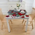 thumbnail image 3 of BANET Waterproof Tablecloths Rectangle, Washable Polyester Fabric Table Cloth, Love Heart Rose Red Black Plaid Striped Oil Proof Wipeable Table Cover for Kitchen White, 3 of 7