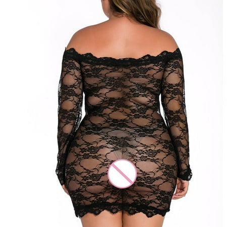 

dmqupv Lace Pajama Set for Women plus Lingerie Plus Size Underwear Women Set Lace Pajamas Underwear Fashion 511 Underwear Black XX-Large