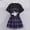 PURPLE, variant on Kawaii Kuromi Short Sleeves Skirt Suit Preppy Style T-shirt Pleated Skirt Fashion Trend Uniform