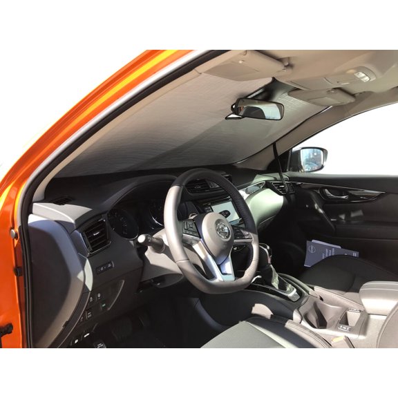 HeatShield, The Original Windshield Sun Shade, Custom-Fit for Nissan Rogue Sport SUV w/ Sensor 2017, 2018, 2019, 2020, Silver Series