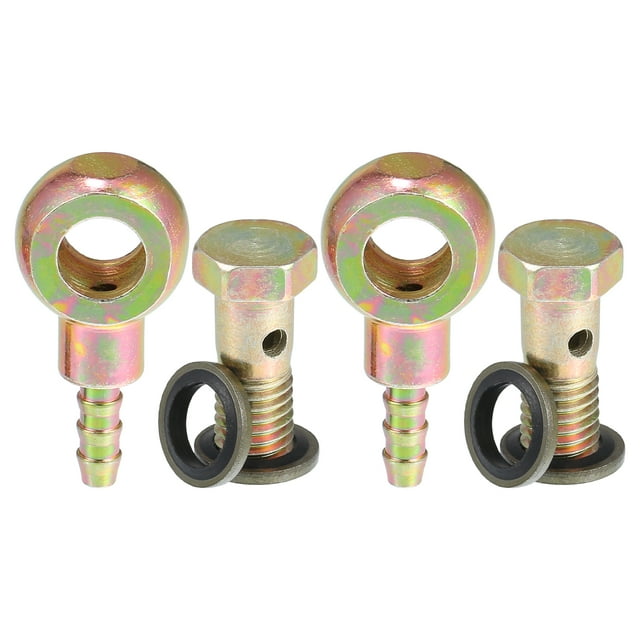 Unique Bargains 2 Set Car Oil Cooler Screw Ball Head Adapter Turbo Brake Line Bolt Adapter M10x1.5 5mm OD with Washers