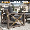 thumbnail image 4 of ELPOSUN Aluminum Outdoor Patio Furniture Set,6-Pieces Modern Metal Outdoor Furniture, Faux Wood Grain Finish Frame Patio Conversation Sofa Sets with 6"Thick Cushion for Porch,Backyard,Deck,Gray, 4 of 7