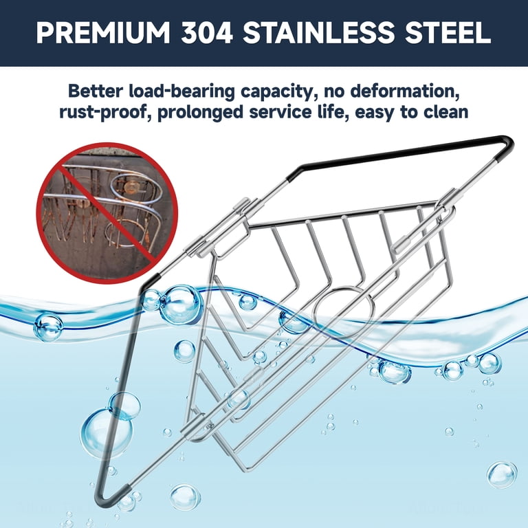 NiHome Extendable Stainless Steel Sink Corner Caddy photo 2