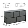 thumbnail image 5 of ZenSports 5 Drawer Modern Storage Dresser, 2-Tier MDF Wide Chest Fabric Organizer Gray, 5 of 10