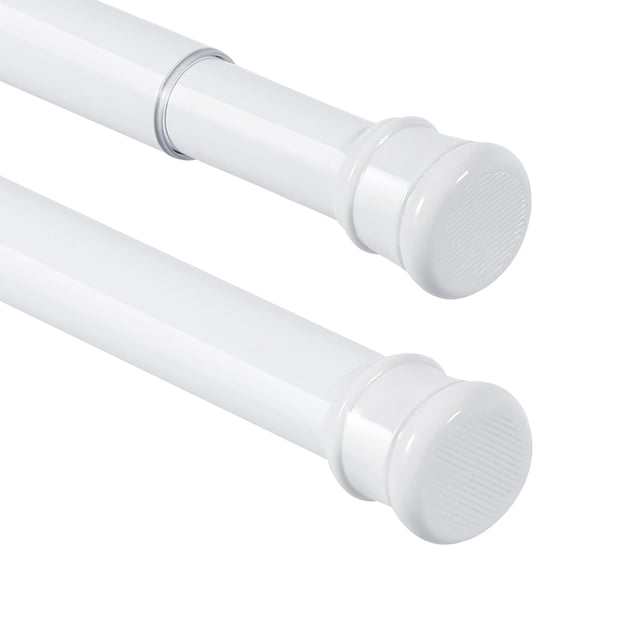 Ginbel Direct - Juego De 2 Barras Para Cortina De Ducha De 28 A 48 Pulgadas, 1 Pulgada De Diámetro, Pequeñas Barras De Cortina De Tensión Ajustables Para Baño, Ventanas, Armario, Sin Perforación, Sin