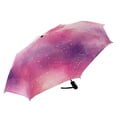 thumbnail image 2 of 21" Inch Auto Open Close Folding Umbrella Windproof Waterproof Full Print 8-Rib Compact Travel Umbrella for Rainy Days Pastel Pink Galaxy, 2 of 8