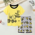 thumbnail image 2 of BOBOGOJP Toddler Boys Pajamas Summer Pjs for Boy Jammies Dinosaur Dog Little Kids Clothes Sleepwear Short Sets Size 2-7T Yellow for Size 6-7 Years, 2 of 8