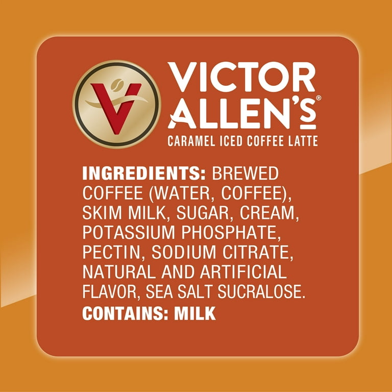 Victor Allen's Coffee Caramel Iced Canned Latte, 11oz Cans (12
