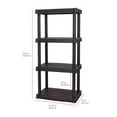 thumbnail image 3 of Hyper Tough 14"D x 21.75"W x 47.6"H 4 Shelf Plastic Garage Storage Shelves, Black, Adult, 3 of 12