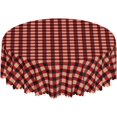 thumbnail image 1 of Round Tablecloth with Wave Lace 60 Inch, Red Lumberjack Plaid Round Tablecloth Soft Tablecloths Fabric Tablecloth for Party, Wedding, Cocktail, Banquet, Festival, 1 of 8