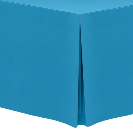 Ultimate Textile (5 Pack) 5 ft. Fitted Polyester Tablecloth - for 18 x 60-Inch Banquet and Folding Rectangular Tables Cobalt Blue