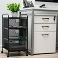 thumbnail image 3 of Mind Reader Rolling Storage Cart, Removable Drawers, Metal, 12.75"L x 13.25"W x 25"H, Black, 3 of 7