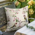 thumbnail image 3 of Throw Pillow Covers, Pink Spring Floral Decorative Throw Pillow Covers 20x20 Inch, Birds Elegant Farmhouse Art Square Linen Pillow Cases for Couch/Living Room/Sofa, 3 of 9