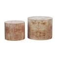 thumbnail image 4 of Nesting Round Coffee Table Set of 2 - Natural Burl Farmhouse Accent Tables for Living Room, 4 of 8