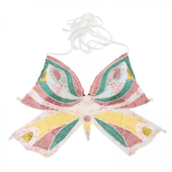 Top corto de lentejuelas,Top corto de lentejuelas brillantes para mujer mariposa,Top de tubo escotado Chaleco sin mangas Rave Sujetador con vendaje,Trajes de danza del vientre india Trajes