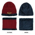 thumbnail image 4 of Viworld Winter Beanie Hat Scarf Set Warm Knit Hat Thick Knit Skull Cap For Men Women, Red, 4 of 7