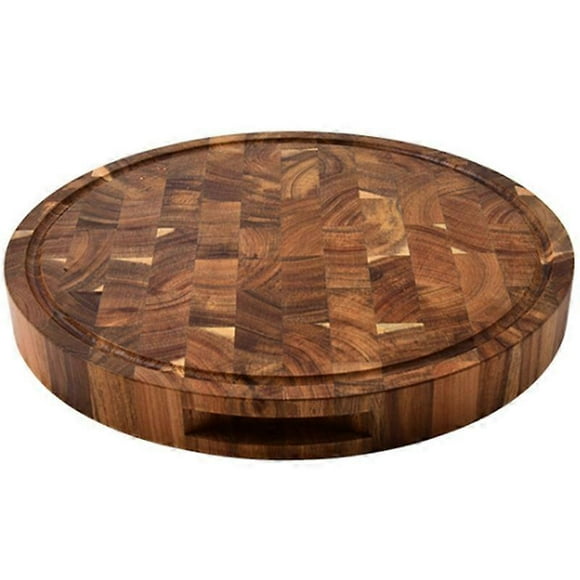 Wood End Grain Cutting Boards Wooden Butcher Block Meat Cutting Wood Thick Board Round Wood Choppi