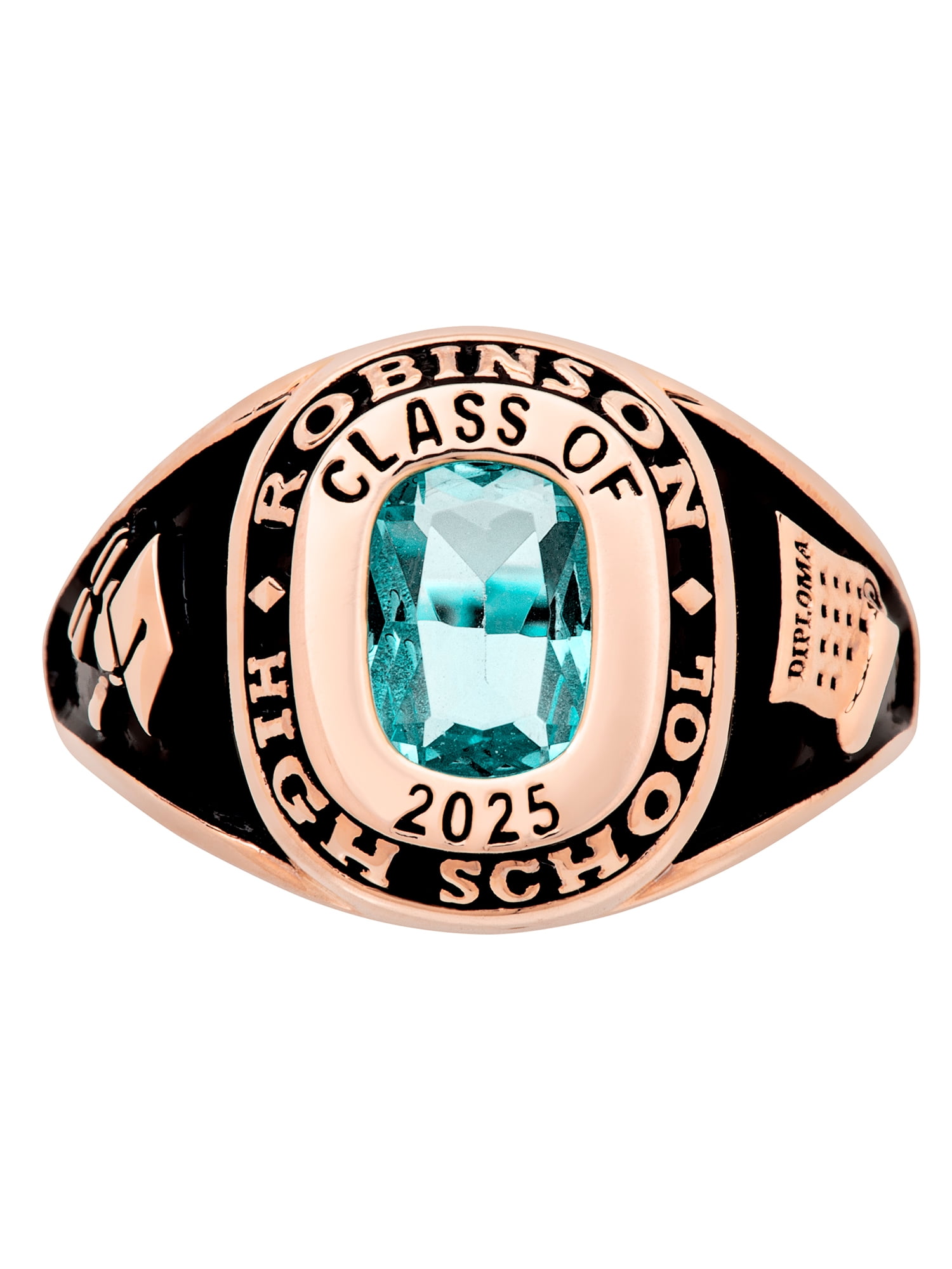 Order Now for 2025 Graduation, Freestyle Women's Cushion Birthstone Class Ring, Personalized, High School or College