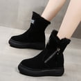 thumbnail image 5 of Fesfesfes Snow Boots Womens Winter Ankle Boots Ladies Warm Lined Booties Thickening Shoes Zip Flat Sneakers Outdoor Booties Women's Boots 5.5(36), 5 of 9