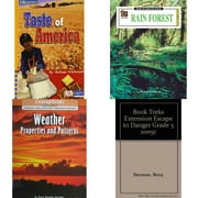 Children's Fun & Educational 4 Pack Paperback Book Bundle (Ages 6-12): IOPENERS TASTE OF AMERICA SINGLE GRADE 4 2005C, Rain Forest Hands-On Minds-On Science Series, Weather Properties and Patterns Con