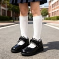 thumbnail image 2 of FINALGANG Kids Girls Adjustable Single Strap Plain Glossy Mary Jane Shoes Smooth Insole Low Flat Heel School Performance Formal Dress Shoes Versatile Shoes 6-7 Years, 2 of 5