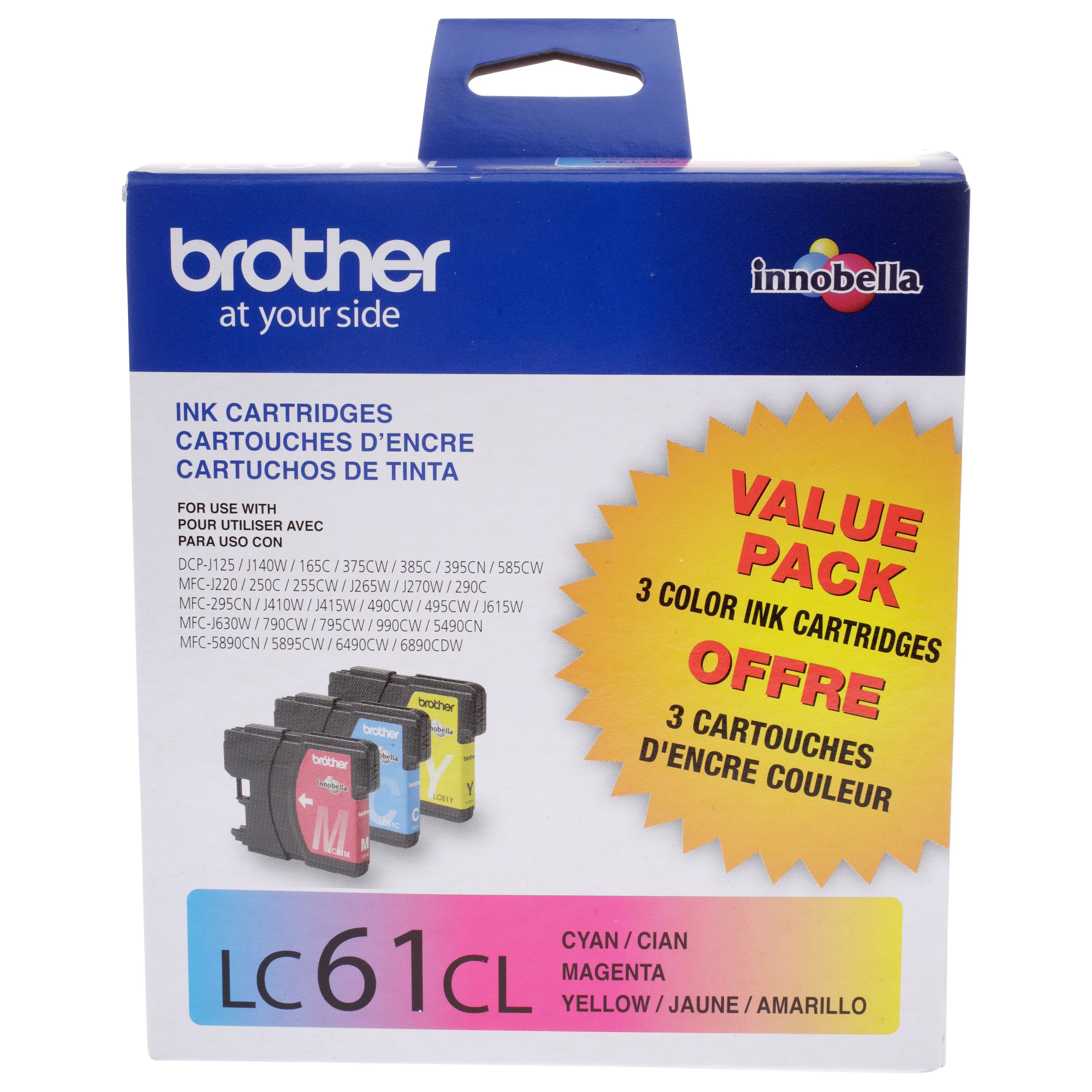 Brother Brand New Genuine Original OEM-LC61 4-Pack Set