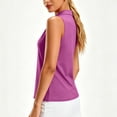 thumbnail image 4 of Dpjklzsn Women's Sleeveless Golf Polo Shirt, Half Zip Racerback Tennis Athletic Top, 4 of 8