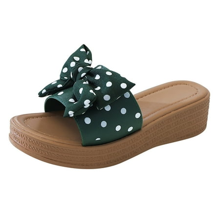 

Sngxgn Forever Link Viste-07 Rhinestone Glitter Slide Slip On Flatform Footbed Sandal SlippersSummer Slippers Green 7.5