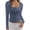 Grey Blue, variant on Womens Long Sleeve Henley Shirts Going Out Tops Lace Trim Square Neck, Slim Fitted Basic Tees, Soft Comfy Jacquard Fabric, Casual Wear, Fall Outfits, Y2K Fashion Clothing