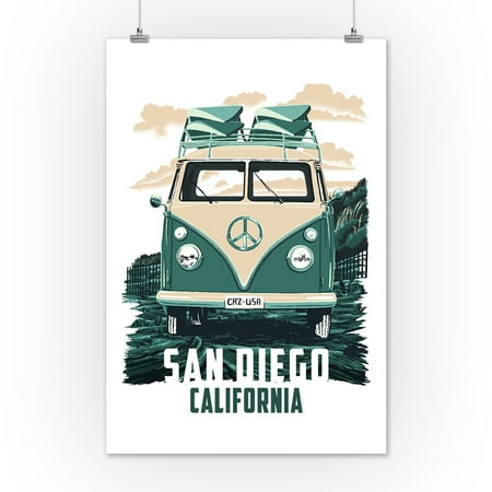Vw San Diego >> San Diego California Vw Van Lantern Press Artwork 12x18 Art Print Wall Decor Travel Poster Vw San Diego >> San Diego California Vw Van Lantern Press Artwork 12x18 Art Print Wall Decor Travel Poster
