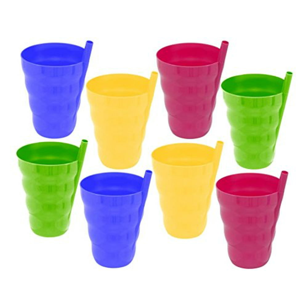 Green Direct Cup With Straw 10 Oz Plastic Cup with Built in Straw for