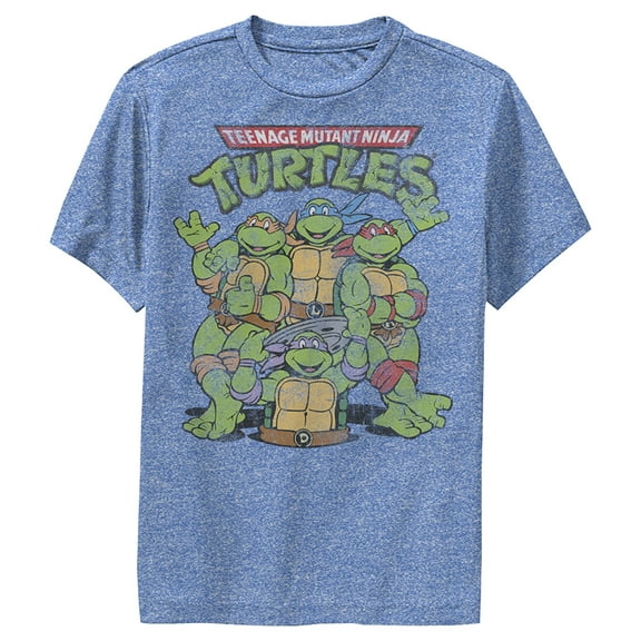 Boy's Teenage Mutant Ninja Turtles Best Friend Shot Performance Graphic Tee Royal Blue Heather Small