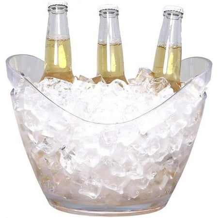 

Bar 10.6 X 8.1 X 7.9 Inch Champagne Bucket 1 Oval Wine Bucket - With Handles Durable Clear Plastic Wine Chiller Bucket For Bottles & Soft Drinks