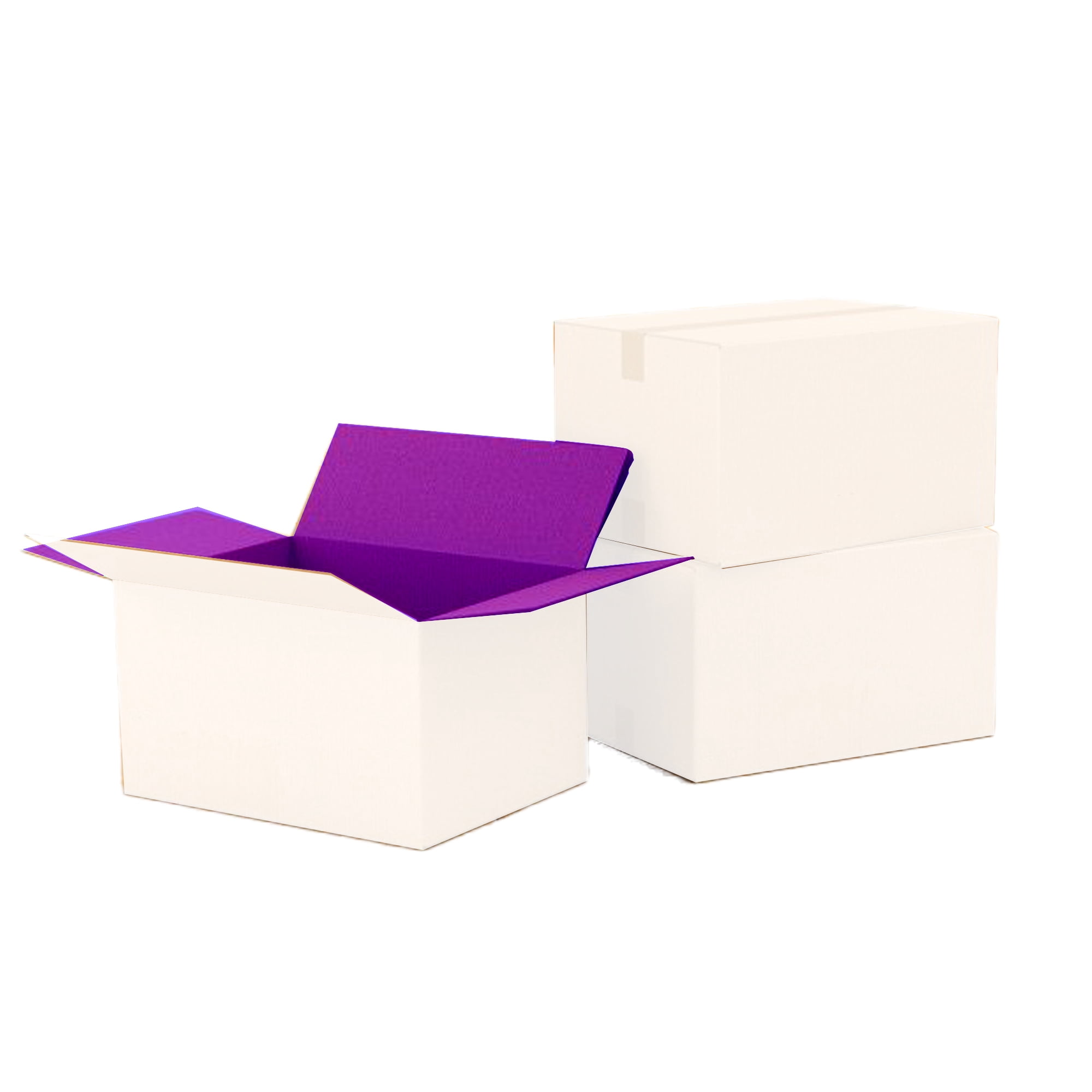 Ucanpack 1/8 Inch Thick Corrugated Packaging Box, 7x7x5" Purple Small Business Box, Made In USA- 25 Pcs Packing Carton For Moving Medium, Cardboard Shipping Case