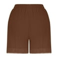 thumbnail image 5 of Owordtank Womens Summer Flat Front Shorts with Pockets Cotton Linen Wide Leg Lounge Shorts, 5 of 7