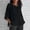 Black, variant on Azrian Shirt Plus Size Clearance Women's Summer Fashion Cropped Sleeves Round Neck Cotton Line Loose Shirt Blouse