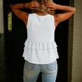 thumbnail image 5 of Babydoll Tank Tops Womens Deep V Neck Sleeveless Ruffle Peplum Flowy Blouse Cute Summer Dressy Casual Cute Going Out Top for Women Cotton Linen White M, 5 of 5