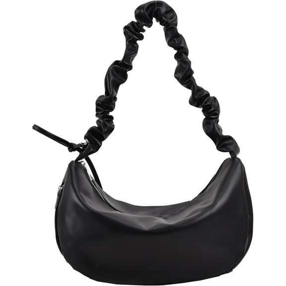 Kukuzhu Shoulder bag for women, Trendy Designer Hobo Tote PU Leather Handbag Purse with Zipper Closure & Drawstring Straps