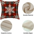 thumbnail image 3 of Christmas Pillow Covers 20x20 Inch 2 Pcs Vintage Buffalo Plaid Checked Snowflake Decor Throw Pillows Winter Xmas Holiday Farmhouse Decoration Pillowcase Linen Cushion Cover for Couch Sofa Bed, 3 of 6